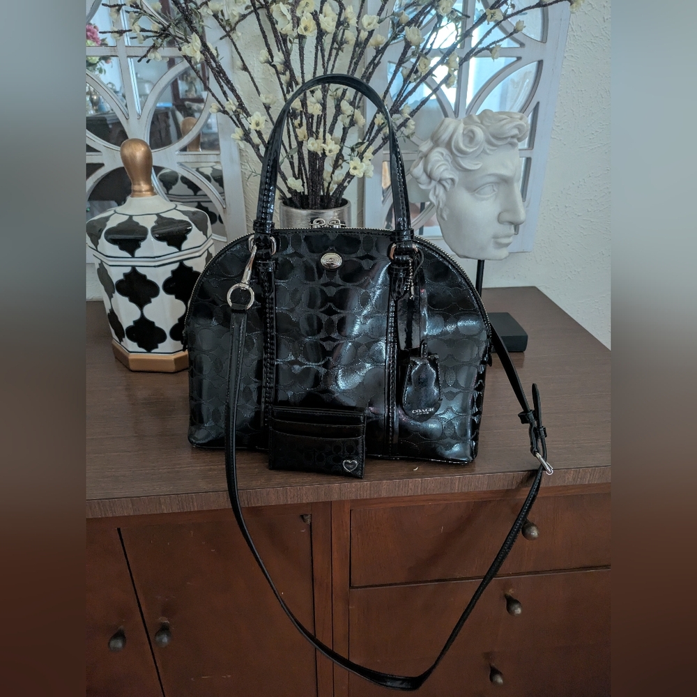 Vintage Coach Peyton Satchel Crossbody & Card WalletLink C Embossed Patent Logo